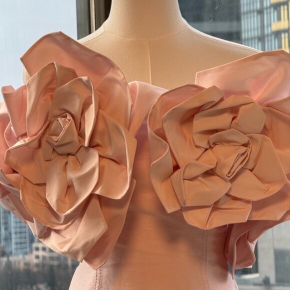 🆕 AJE 🧿 NWOT Etta Off Shoulder Linen Midi Dress, Pastel Pink - Sz AU 8 / Small - Picture 11 of 16